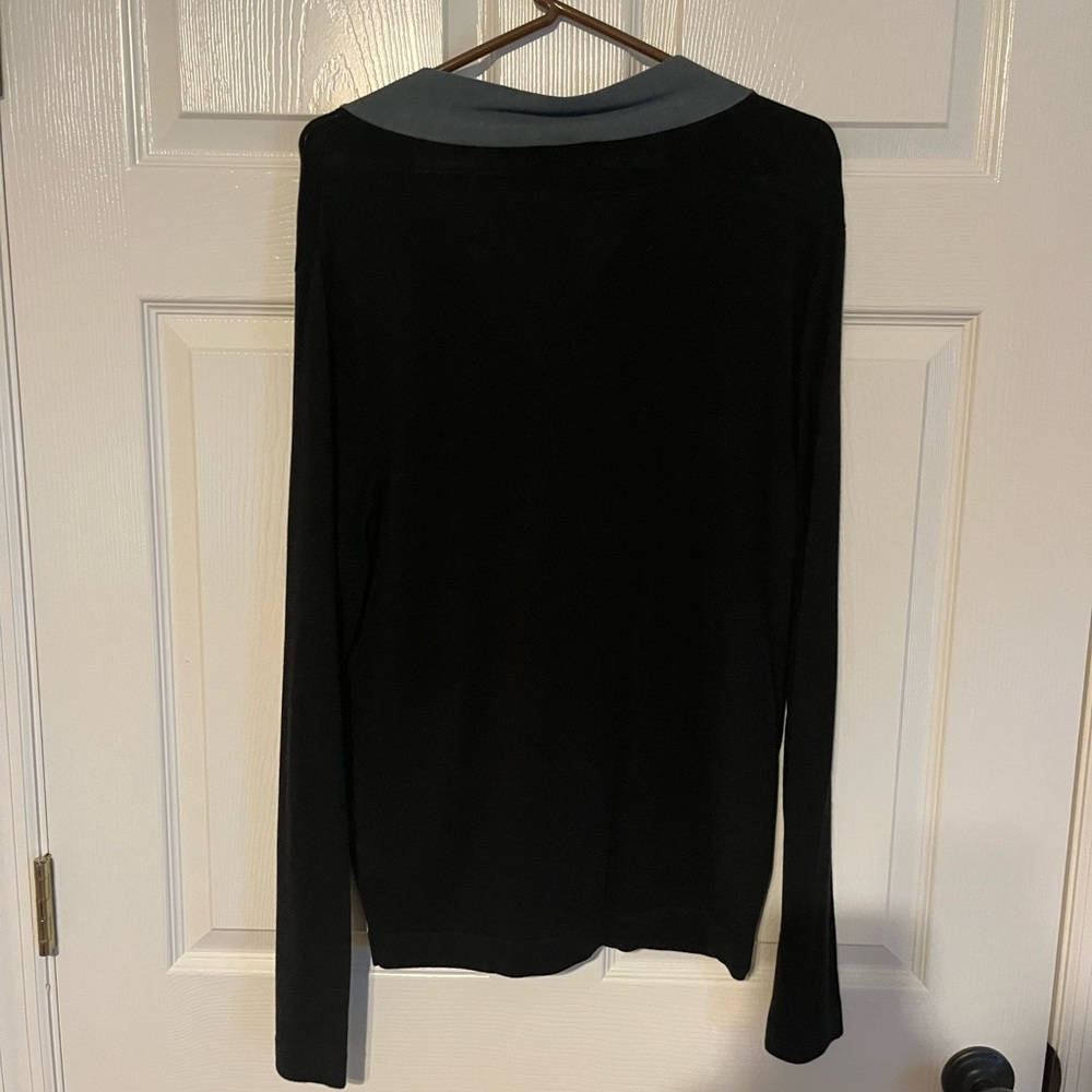 NWOT. Chase 54 brand cardigan sweater. Medium. Black with grayish blue accents. - Picture 3 of 3